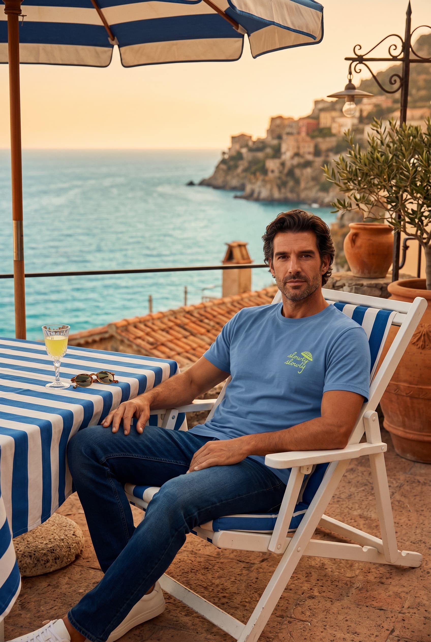 Amalfi Tee, worn on model