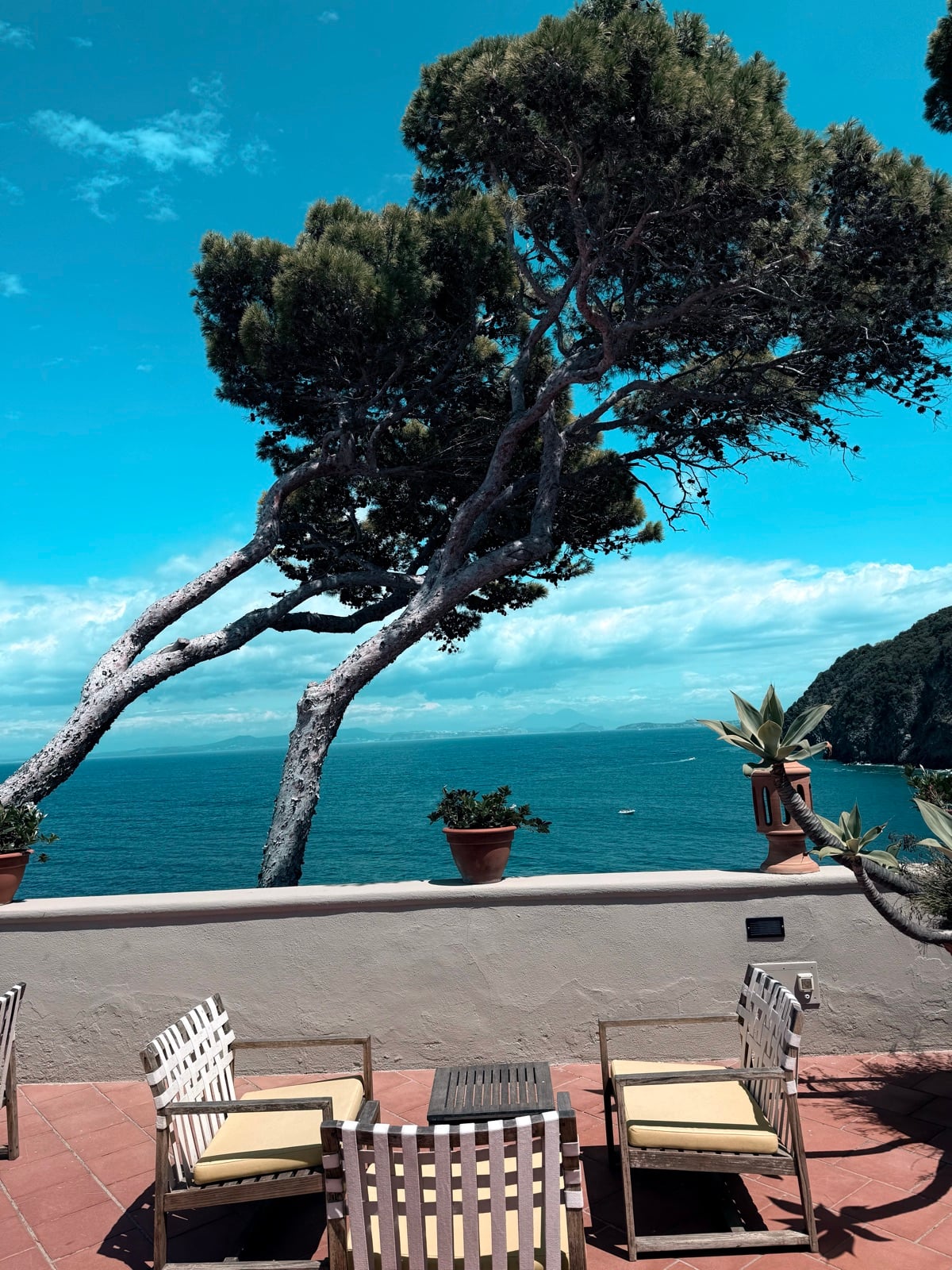 A quiet terrace above the sea, southern Italy